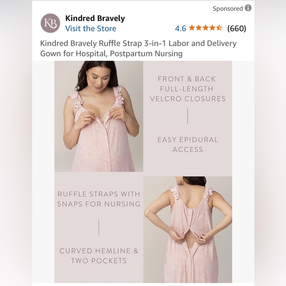 Kindred Bravely Labor and Delivery Maternity Dress